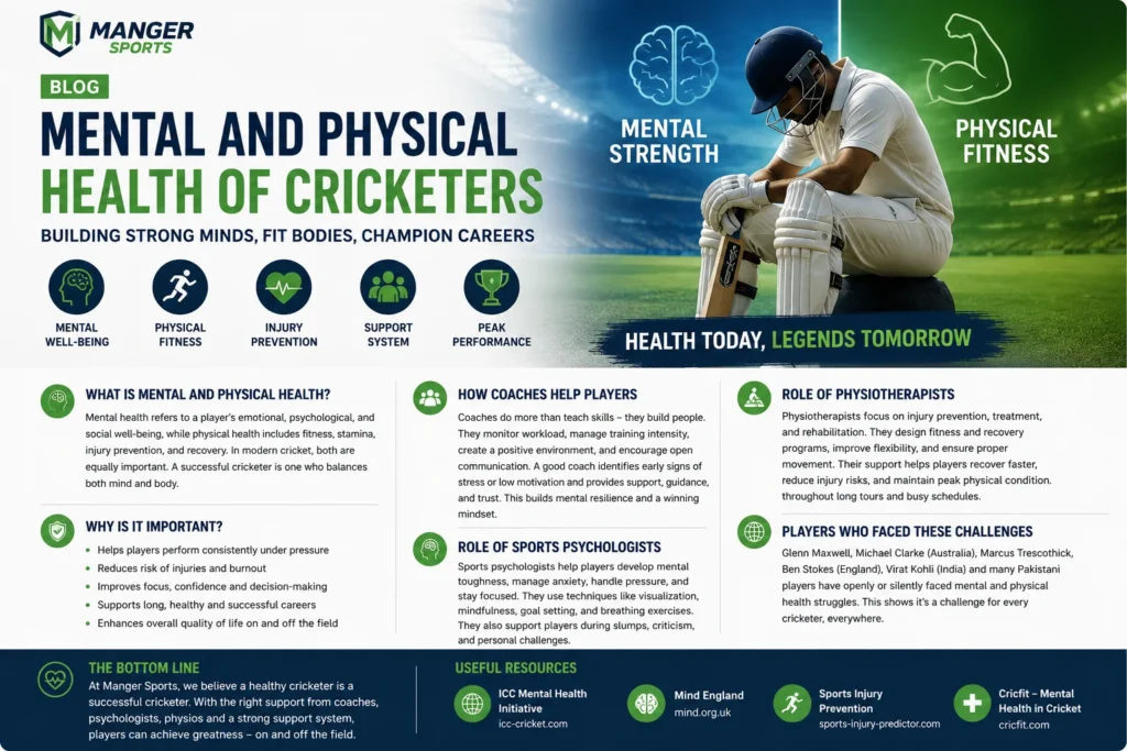 mental and physical health of cricketers