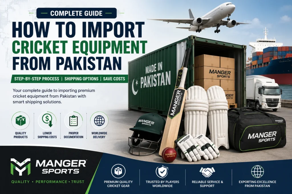 how to import cricket equipment from pakistan